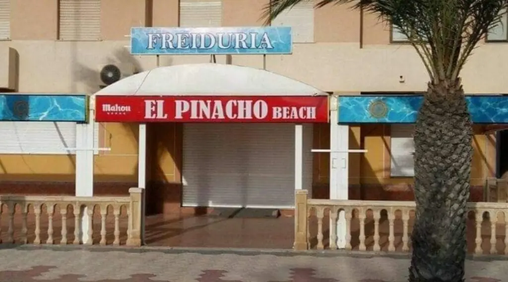 Pinacho Beach in El Pinacho Beach, Gran Vía de la Manga, Cartagena, España