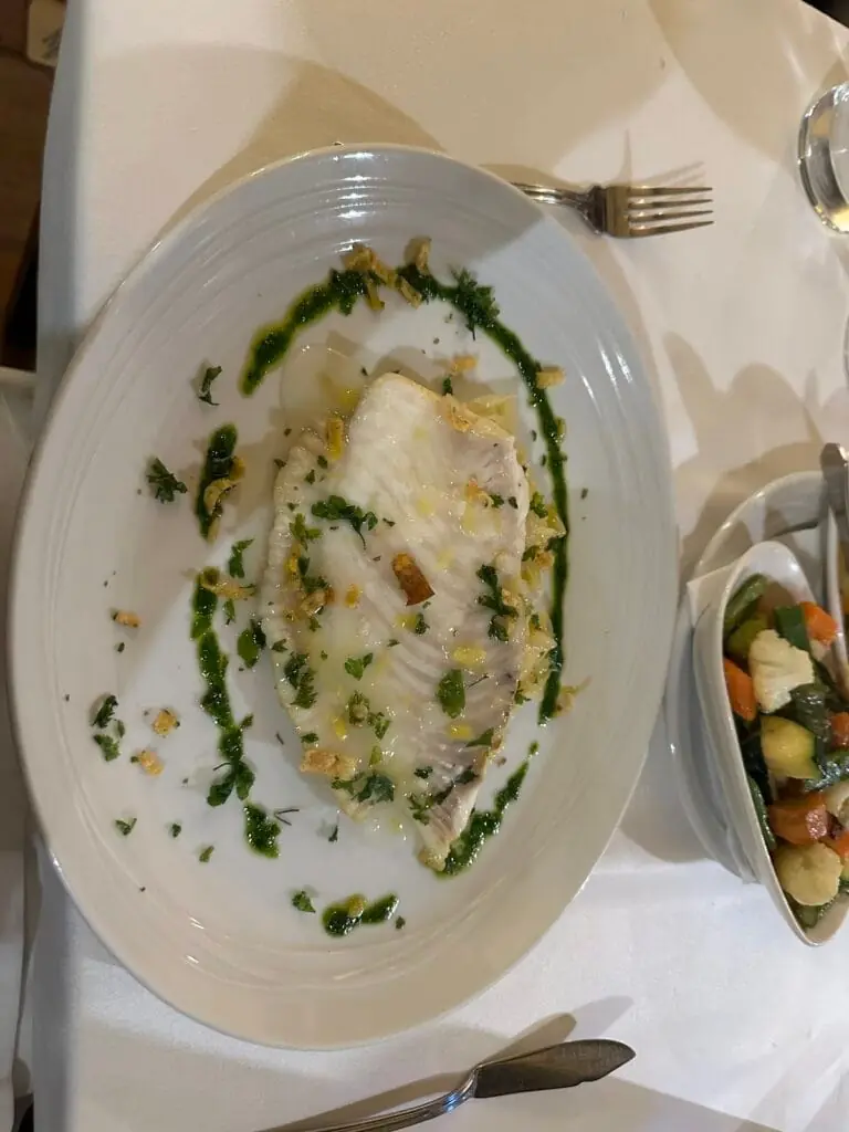 Fish dish served at Abela Teresa, La Manga Club