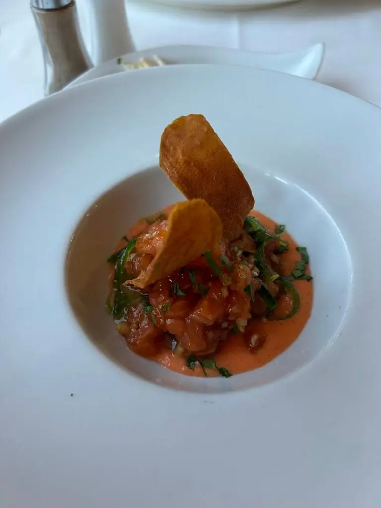 Mediterranean dish served at Abela Teresa, La Manga Club
