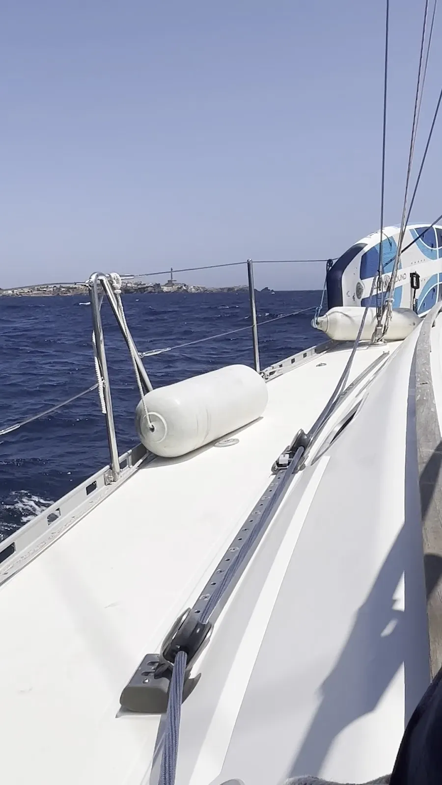 Detail of one of Escuela Náutica Ortega's boats in Tomás Maestre