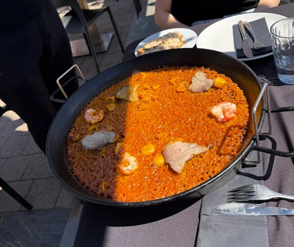Rice dish served at Arrocería CP8, Cabo de Palos