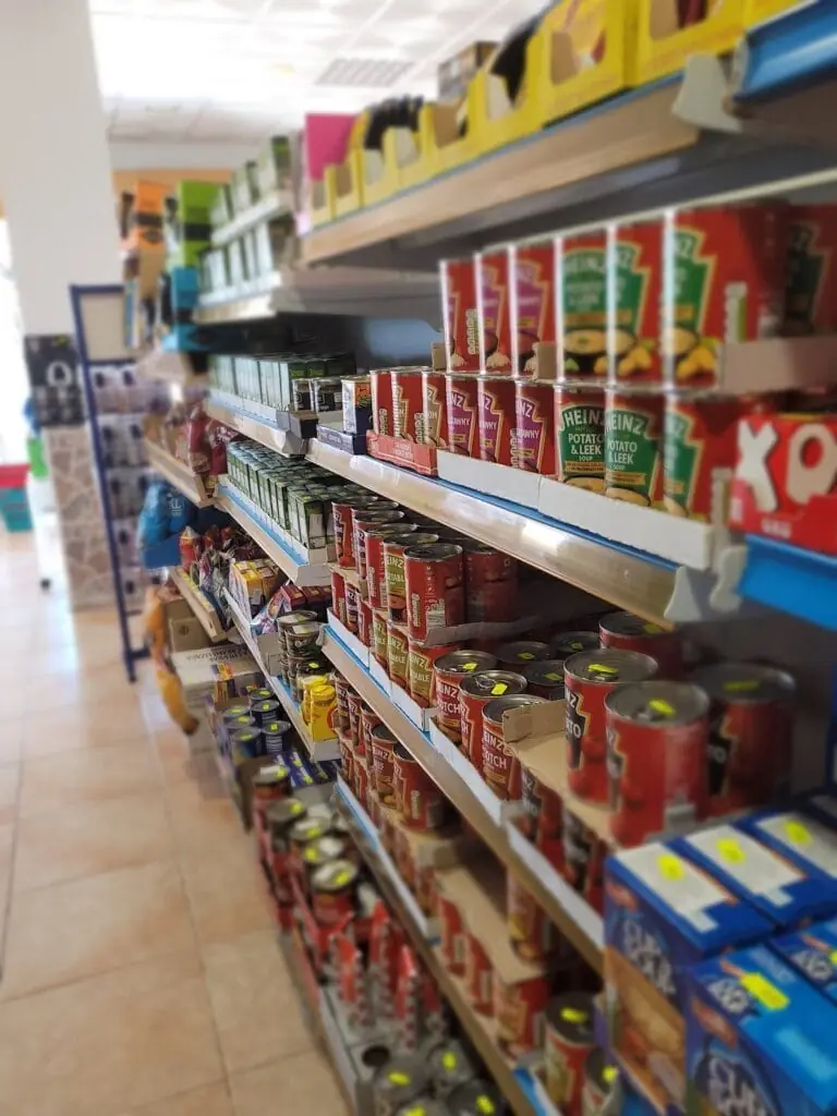 Counter at British Super Market in Los Belones