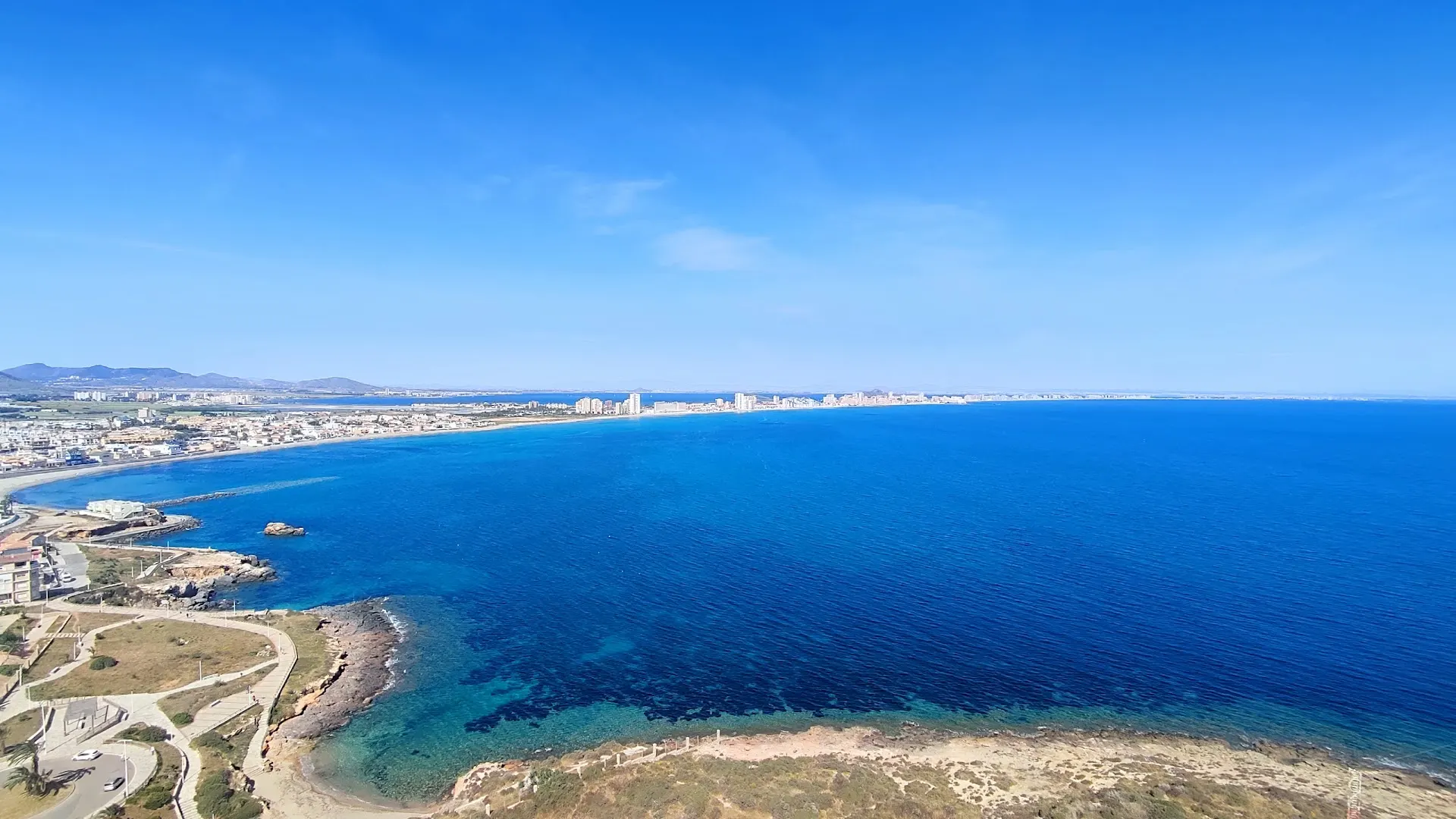 View from above towards the Playa de Levante and La Manga