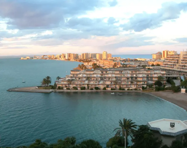 Cala del Pino and La Manga at sunset