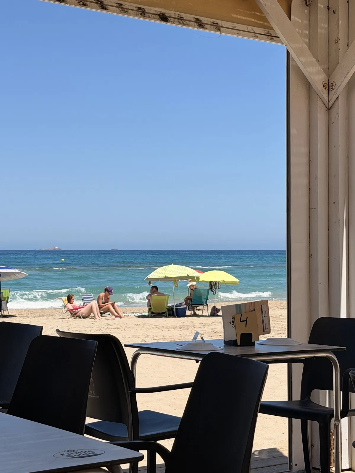 Beach atmosphere at Chiringuito Odesa Beach, La Manga