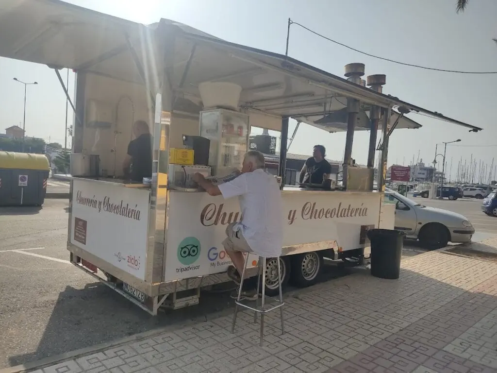 Frontage of master chocolatier Ángel Urán's churro shop, Cabo de Palos