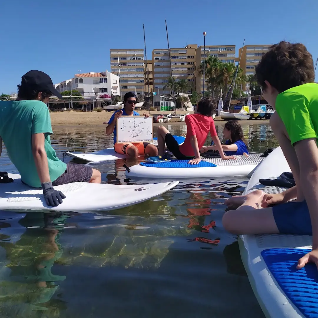 Wassersportausrüstung von Dos Mares Wind am Strand