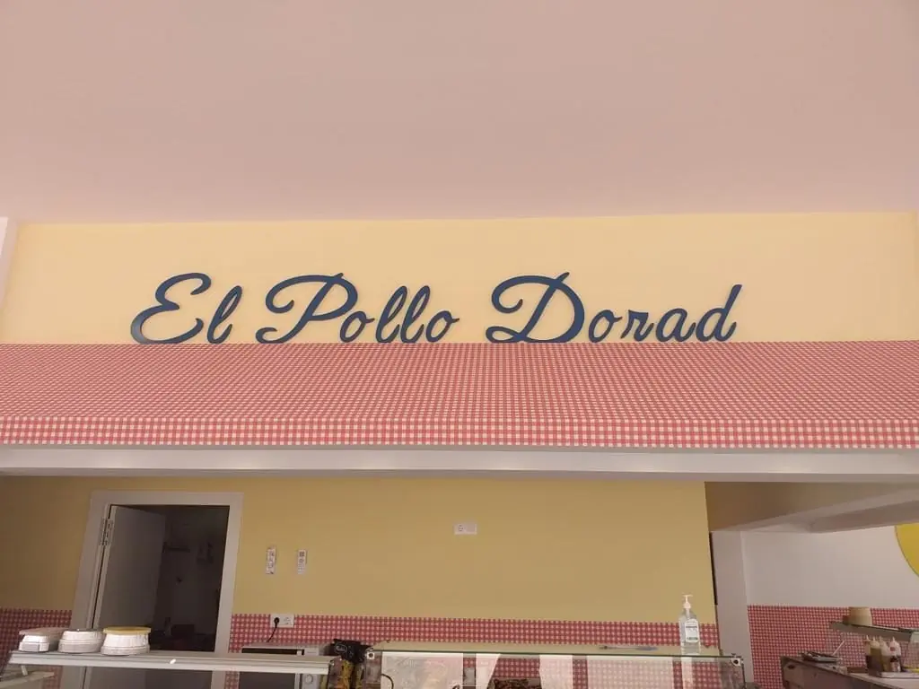 Front of El Pollo Dorado in Cavanna, La Manga
