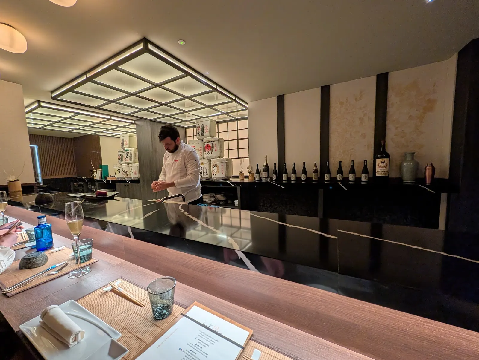Inside Hatsune japanese bar in La Manga Club