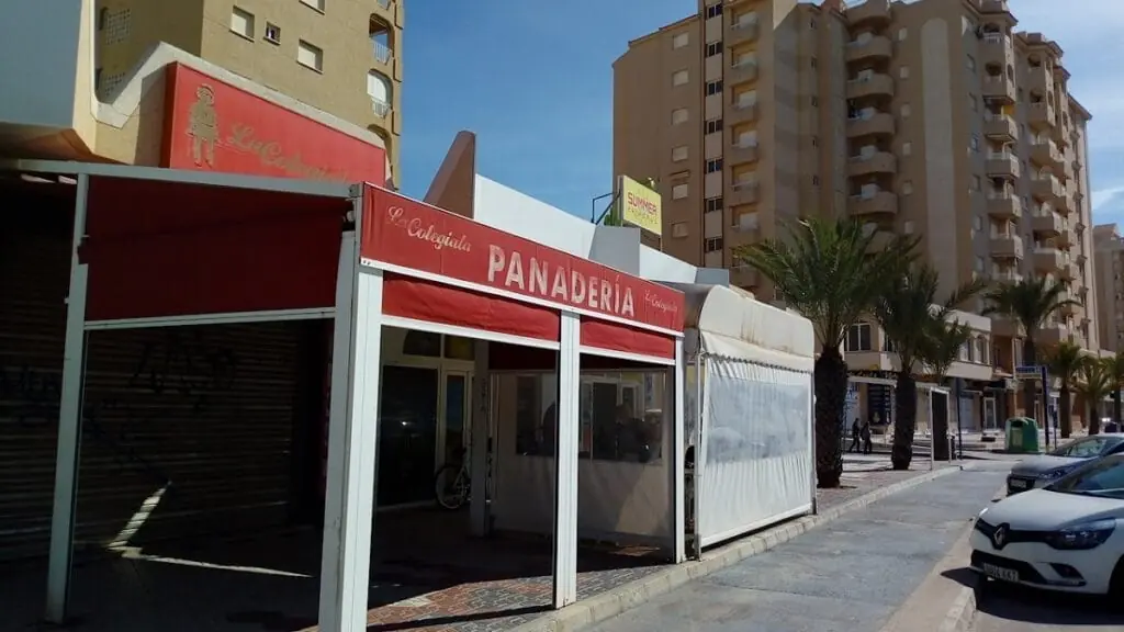 La Colegiala bakery frontage on the Gran Vía in La Manga