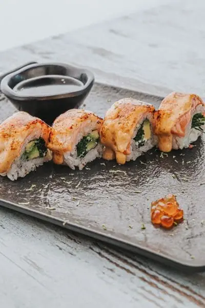 Plate of uramaki at La Cornamusa, La Manga