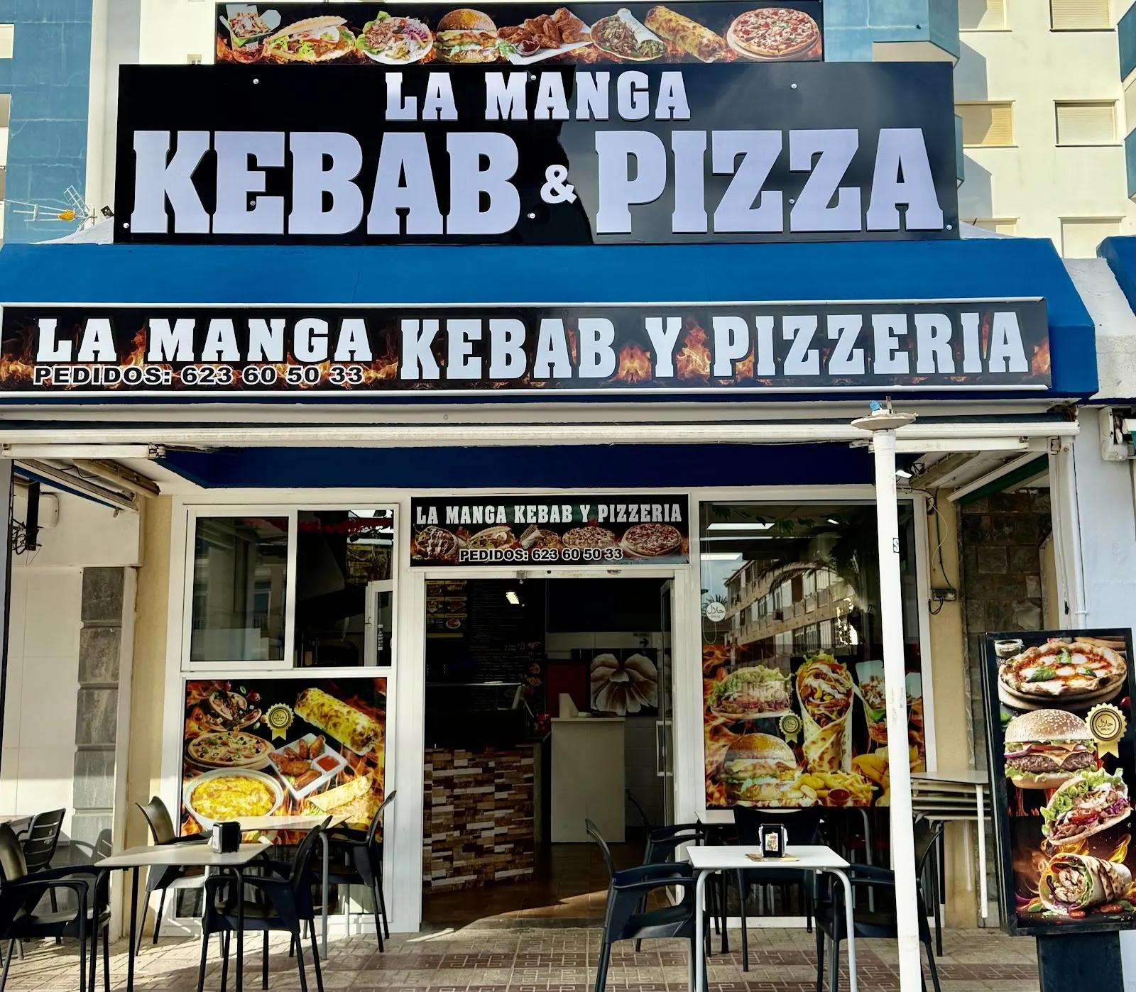 Terrasse von La Manga Kebab y Pizzería, La Manga