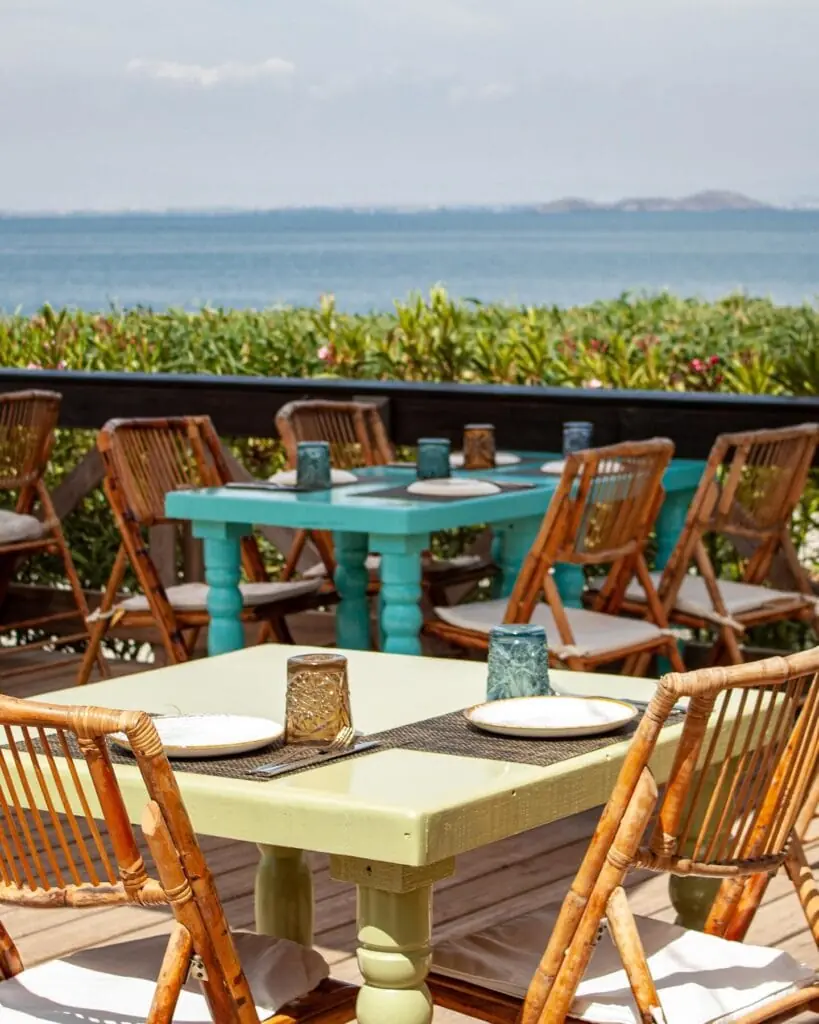 Terrace at La Mestiza overlooking the Mar Menor