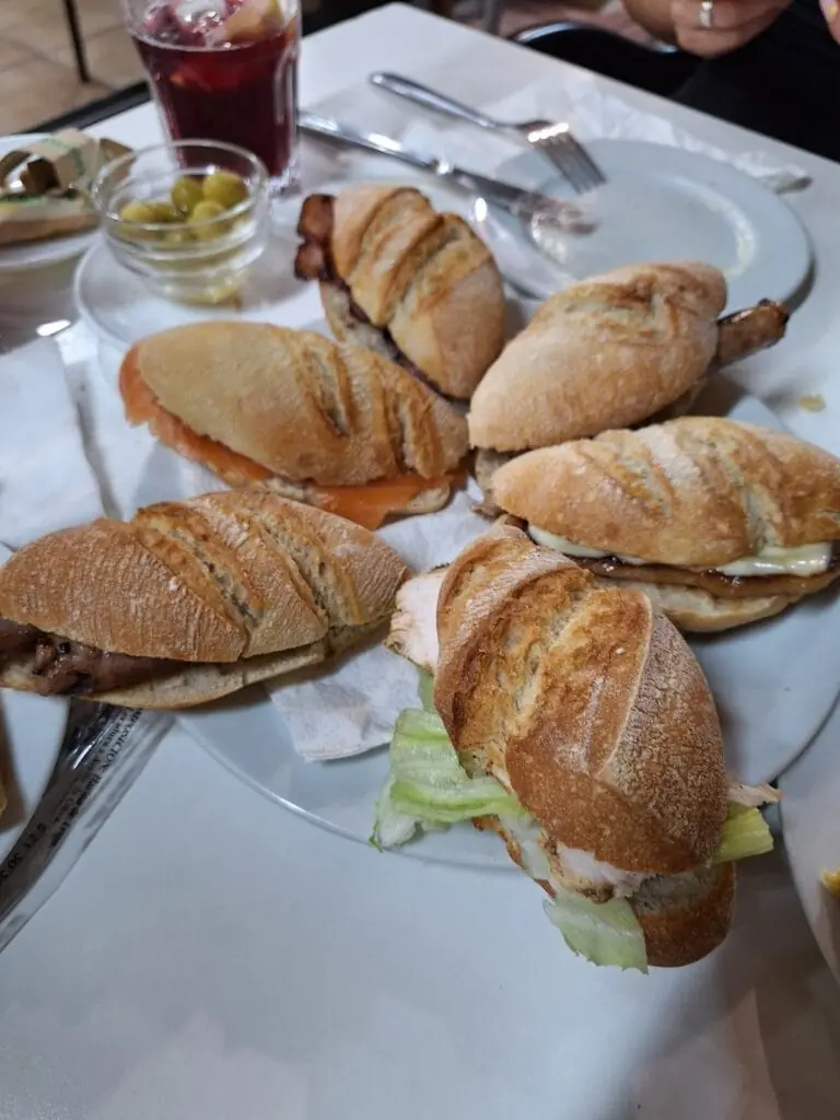 Filled baguettes and montaditos (small filled rolls) served at Los Pony's