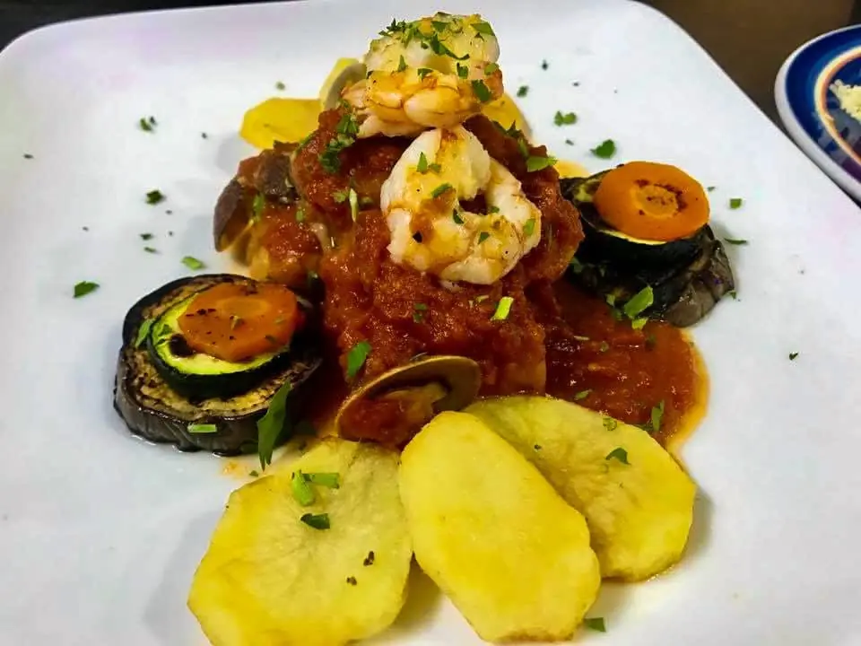 Plat de cuisine italienne servi chez Di Mare, La Manga