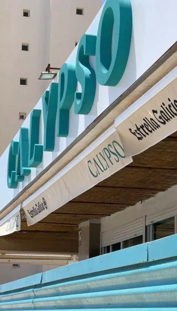 Terrace at Restaurante Calypso facing Mar Mayor