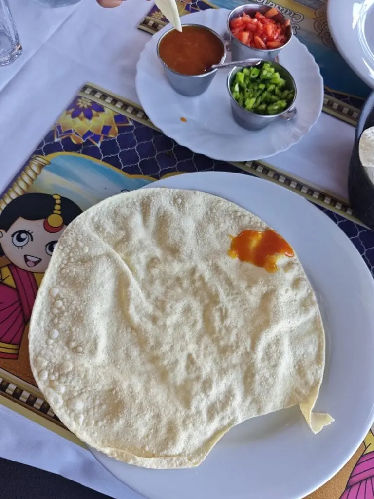Indisches Gericht im Taste of India, La Manga