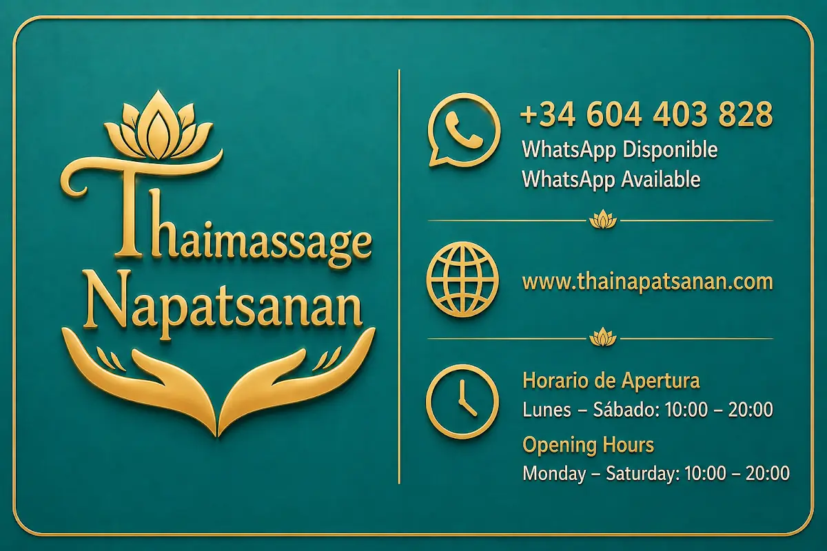 Kontaktkarte von Thai Massage Napatsanan mit Telefon, Website und Öffnungszeiten