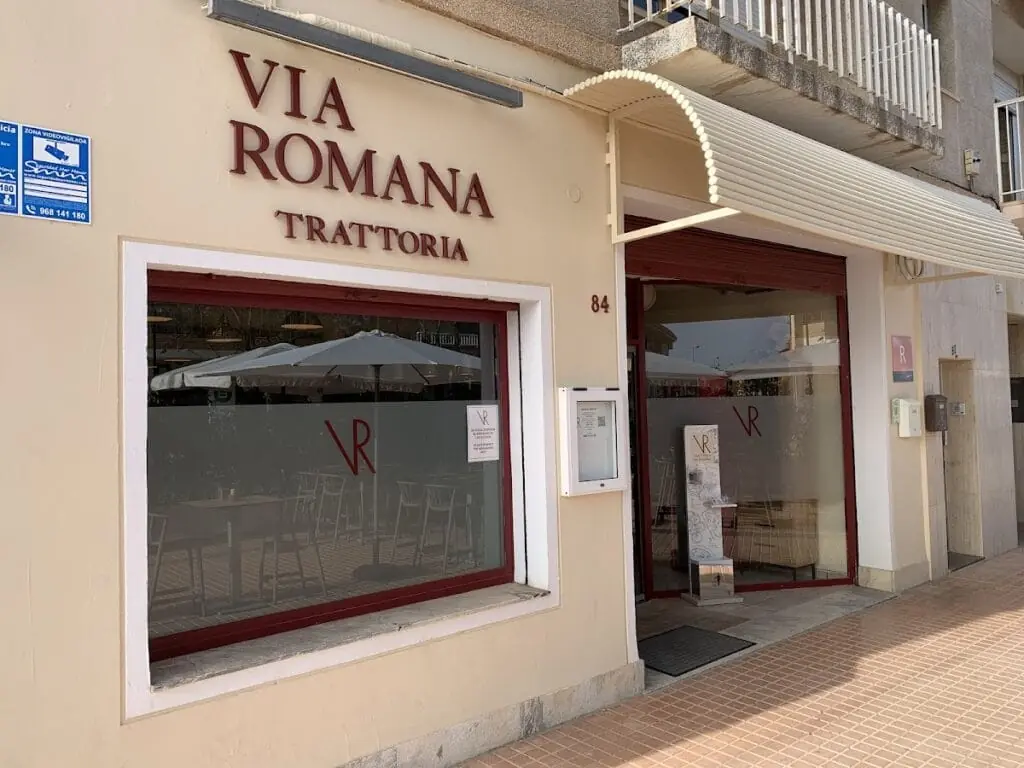 Exterior of Trattoria Via Romana, Calle Mayor, Los Belones