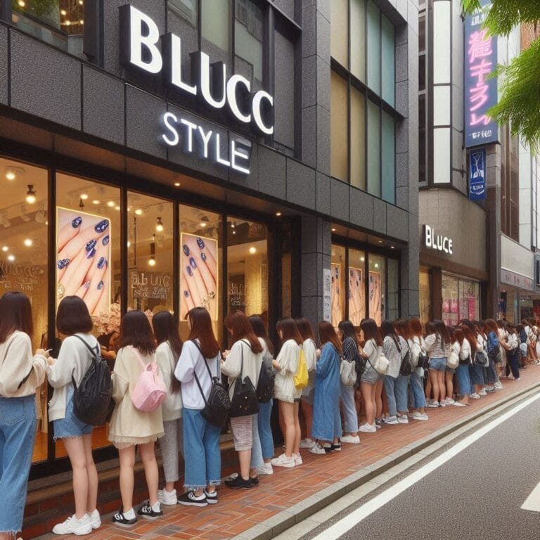 Escaparate y fachada del comercio Blucc Style con clientes en la entrada, tienda en La Manga del Mar Menor