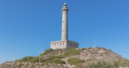 Faro de Cabo de Palos al atardecer, La Manga del Mar Menor